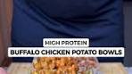 High Protein Buffalo Chicken Potato Bowls | 515 Calories