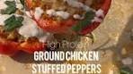 HIGH PROTEIN GROUND CHICKEN STUFFED PEPPERS ...