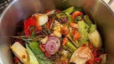 Homeade Vegetable Broth from Saved Kitchen Scraps