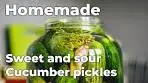 Homemade sweet and sour cucumber pickles