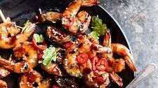 Honey Garlic Korean BBQ Grilled Shrimp