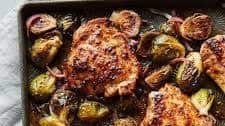 Honey Mustard Sheet Pan Chicken with Brussels Sprouts