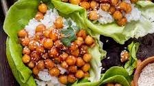 Honey Sesame Chickpea Lettuce Wraps