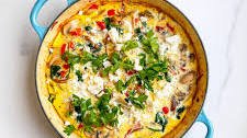Ijeh (Mushroom and Spinach Omelette)