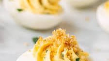 Italian Deviled Eggs with Garlic and Basil