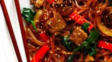 Japchae (Quick Korean Noodle Stir-Fry)