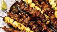 Juicy Sweet And Sour Pork Skewers with Pineapple