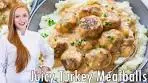 JUICY Turkey Meatballs with Mushroom Sauce!! The BEST ...
