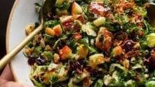 Kale Apple Salad with Crispy Shallots