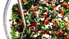 Kale Salad with Bacon and Blue Cheese