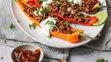 Keema Stuffed Romano Peppers