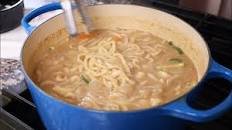 Knife-cut noodle soup with perilla seeds (Deulkkae-kalguksu: 들깨칼국수)