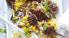 Korma lamb cutlets with biryani rice