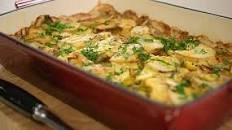 Leek, swede and potato gratin