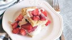 Lemon Cornbread with Strawberries and Cream