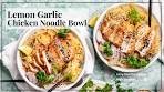 Lemon Garlic Chicken Noodle Bowl