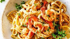 Lemon Garlic Fettuccine with Shrimp