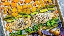 Lemon Herb Chicken Sheet Pan with Rainbow Vegetables