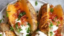 Loaded Baked Potatoes with Bacon and Cheddar