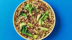 Low-Cal Szechuan Pork Fried Rice with Pak Choy