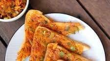 masala toast recipe - iyengar bakery style | bakery vegetable masala toast