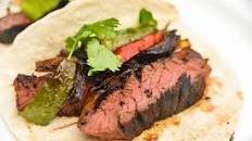 Mole-Crusted Fajitas with Ancho Raisin Sauce