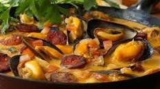 Mussels With Chorizo , Tomato and Wine