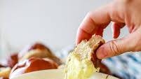 Mustard Cheese Dip with Pretzels