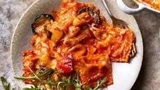 ’Nduja ravioli & grilled vegetable bake