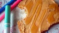Ooey Gooey Peanut Butter and Honey Sandwiches (open Faced)