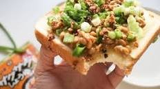 Open Faced Natto Toast