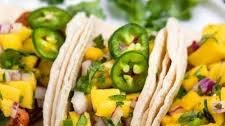 Pan Fried Spicy Shrimp Tacos with Mango Salsa