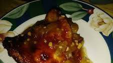 Peach Whiskey BBQ chicken thighs (Ree Drummond's recipe)