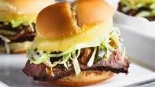 Pineapple Teriyaki Steak Sandwich with Peppers and Onions