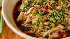 Poached Chicken with Scallion Ginger Sauce