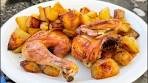POLLO E PATATE AL FORNO crispy chicken legs & potatoes ...