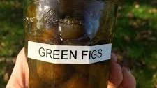 Preserved green figs