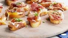 Prosciutto, Brie and Apricot Crostini