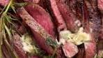 Qhick pan-fried steak and garlic herb butter using herbs from ...