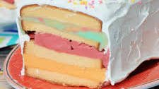 Rainbow Sherbet Ice Cream Cake