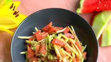 Raw Watermelon Rind and Avocado Salad (Oil-Free)
