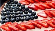 Red White and Blue Brownie Pizza