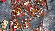 Reindeer & snowman chocolate bark