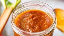 Rhubarb Barbecue Sauce with Grilled Chicken