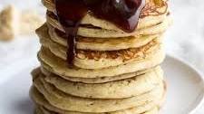 Rice Krispie Treat Pancakes with Browned Butter Syrup.