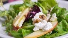 Roasted beet, apple and goat cheese salad with walnuts