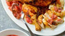 Roasted Chicken with Rhubarb Ginger Sauce