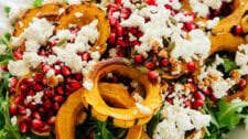 Roasted Delicata Squash, Pomegranate and Arugula Salad