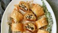 Savory Filo strudel with Mushrooms, Leeks and Feta