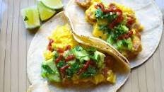 Scrambled Egg and Sausage Tacos with Avocado and Scallion Recipe